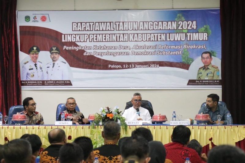 Bupati Budiman Pimpin Raker Awal TA. 2024 lingkup Pemerintah Kabupaten Lutim