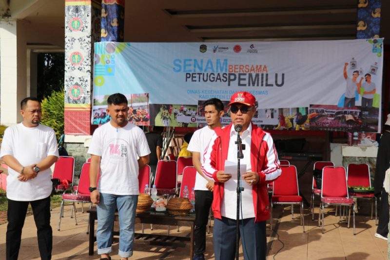 Buka Senam Bersama Petugas Pemilu, Budiman Harap Dinkes dan Puskesmas Kolaborasi Dengan KPU