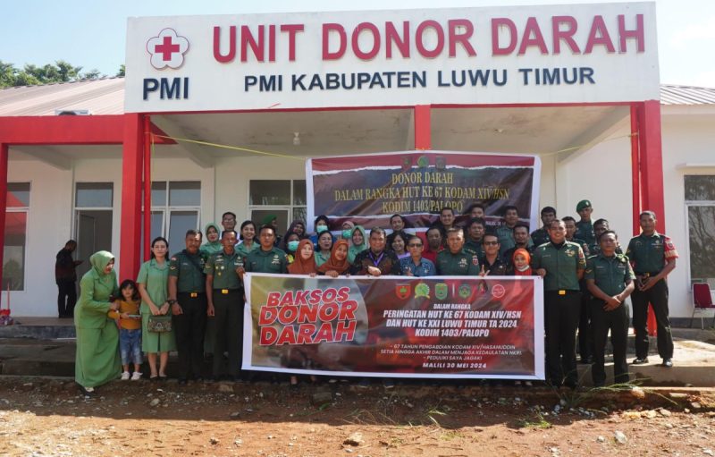 Kodim 1403/Palopo Wilayah Lutim Gelar Donor Darah bersama Polri dan ASN