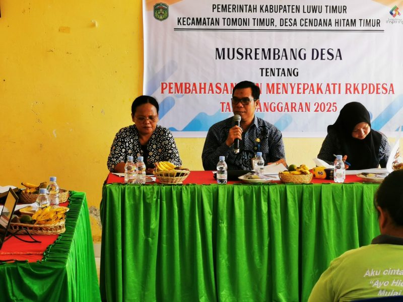 Camat Tomoni Timur Hadiri Musrenbang RKPDes 2025 Desa Cendana Hitam Timur