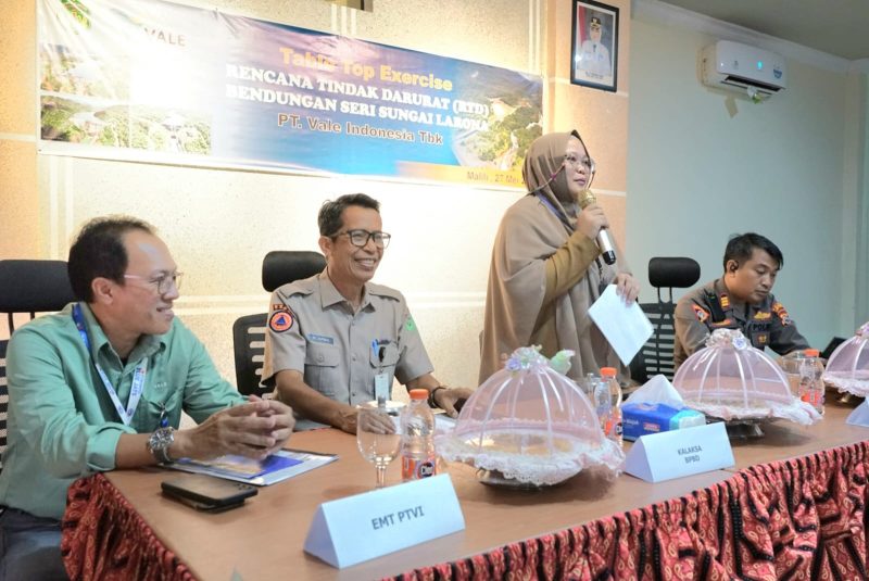 Pemkab Lutim dan PT. Vale Gelar Kegiatan Table Top Exercise RTD Bendungan Seri Sungai Larona